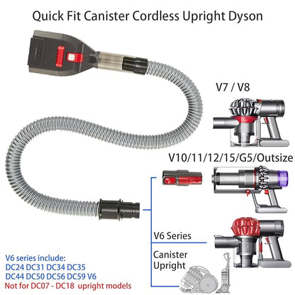Dog Hair Vacuum Attachment for Dyson Cordless Upright Canister, Groom Tool Pet Shedding Brush for V6 V7 V8 V10 V11 V12 V15 DC40-DC65 UP13-UP30 Animal, Grooming Kit with Extension Hose Adapter
