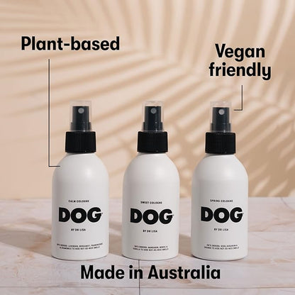 DOG by Dr Lisa - Calm Cologne - With Lavender, Bergamot, Frankincense & Chamomile - Natural Dog Perfume - Pet Deodorant Spray - Plant-Based Essential Oils - Vegan - 4.2oz