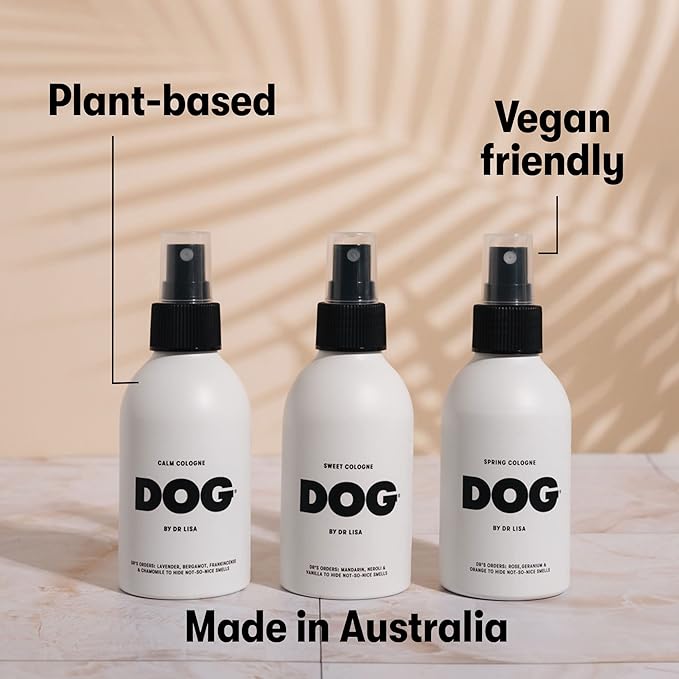 DOG by Dr Lisa - Calm Cologne - With Lavender, Bergamot, Frankincense & Chamomile - Natural Dog Perfume - Pet Deodorant Spray - Plant-Based Essential Oils - Vegan - 4.2oz