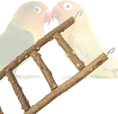 Bird Ladder Toy, Natural Pepper Wood Parrot Ladder, 5-Step Bird Climbing Toys, Bird Chewing Toys, Bird Cage Accessories, Suitable for Birds Parrots Parakeets Cockatiels