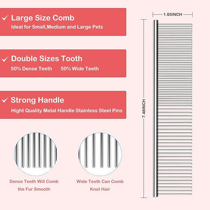 Dog Slicker Brush for Goldendoodles & Golden Doodle Brush for Grooming Kit - Dog Brush for Goldendoodle, Labradoodle, Poodles - Pet Hair Brush for Medium & Long Haired Dogs - Large(Red)