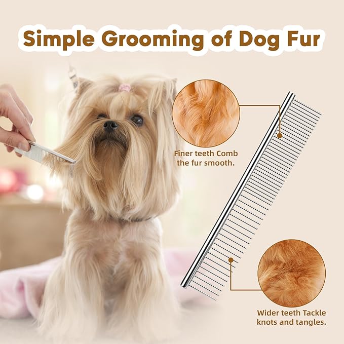 Waterless Dog Shampoo No Rinse Foam, Dog Dry Shampoo, with Pet Fur Care Oil, Pet Sensitive Glove & Stainless Steel Pets Grooming Comb, Clean Quickly, Soothe & Moisturize