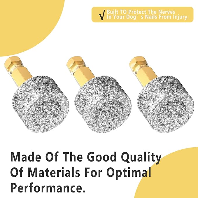 Dog Nail Grinder Replacement Head Drills Pet Nail Grinder Replacement Professional Spare Grinding Head for Dog Claw (3Pieces)