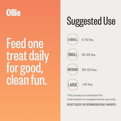 Ollie Dental Chews for Medium Dogs, 12 Oz, Fresh Breath, Teeth Cleaning Treats, Sticks for Dog Oral Care, with Parsley and Cinnimon, for Pups 26-50 lbs
