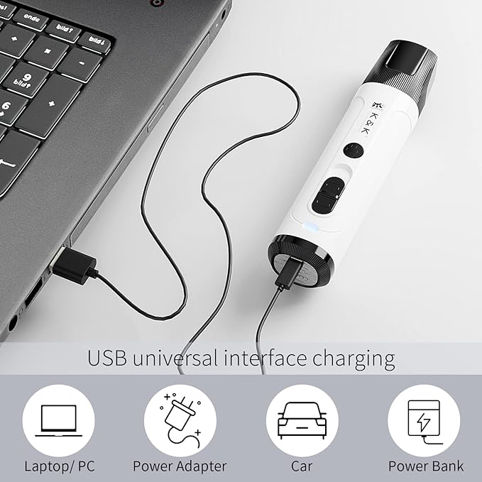 K&K Dog Nail Grinder with 2 LED Light for Large Medium Small Dogs Professional 2-Speed Powerful Electric pet Nail Clipper which Gentle and Painless Paws Grooming & Smoothing Tool (White)