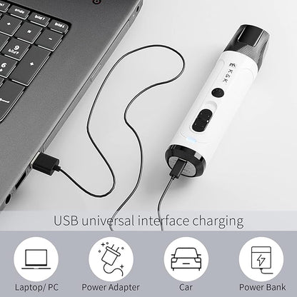 K&K Dog Nail Grinder with 2 LED Light for Large Medium Small Dogs Professional 2-Speed Powerful Electric pet Nail Clipper which Gentle and Painless Paws Grooming & Smoothing Tool (White)