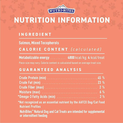 Nutri Bites Freeze Dried Salmon Dog & Cat Treats 4 oz | Healthy Pet Training Treats or Food Topper | All Natural, 1 Single Animal Protein, High Protein