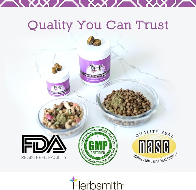 Herbsmith Sound Dog Viscosity 120 Count Joint Support Chews for Dogs, Large
