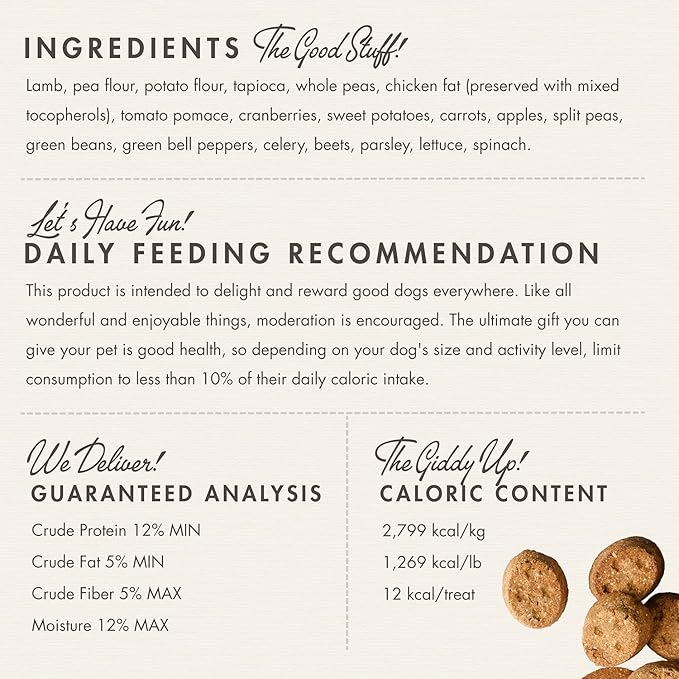 Fromm Four-Star Nutritionals Lamb with Cranberry Dog Treats - Premium Oven Baked Dog Snacks - Lamb Recipe - Pack of (3) 8 oz Bags