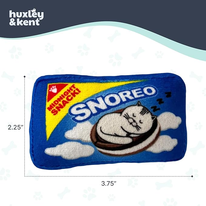 Huxley & Kent Plush Cat Toy - Interactive Catnip Toy for Cats & Kittens - Soft with Crinkle & Catnip - Fun Indoor Play - Snoreo Cookies