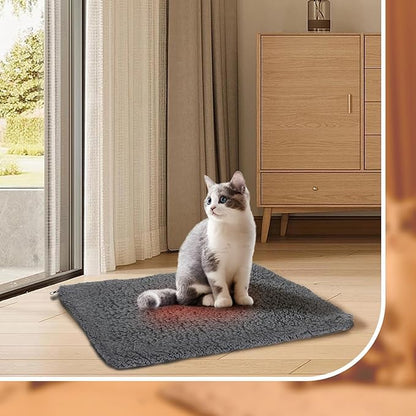 Nobleza Self Warming Cat Bed, Super Soft Thermal Dog Crate Bed Mat for Sleeping, Washable Anti-Slip Self Heating Pet Kennel Pad for Small Medium Cats Dogs Indoor Outdoor (Darkgray, S)