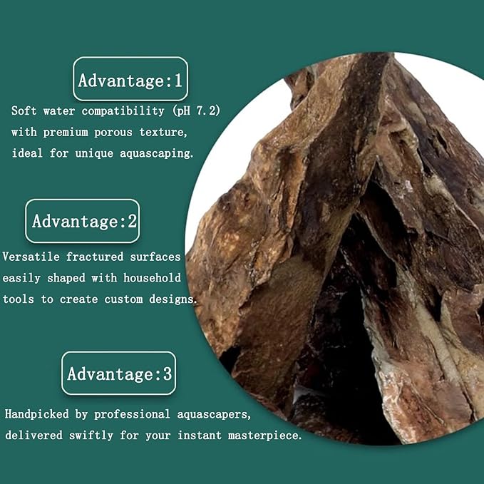 Dragon Stone Aquarium Scenic Stone Natural Porous Stone 2-10 Inch for Freshwater Tanks, Water Pours, Fish Tank Decoration (20lbs)