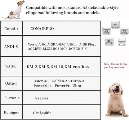 AIJALY 2PCS 10 Blades Detachable Dog Grooming Ceramic Blades Compatible with Andis Dog Clippersï¼_eplacement Blade Compatible with Wahl/Oster A5, KM Series Clippers Size-10, 1/16-Inch Cut Length