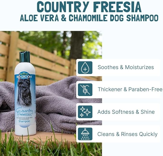 Bio-Groom Country Freesia Dog Shampoo - Natural Scent Pet Shampoo, Aloe Vera, Chamomile, Cat & Dog Bathing Supplies, Puppy Wash, Cruelty-Free, Made in USA, Quick Rinse Cat Shampoo - 1 Gallon
