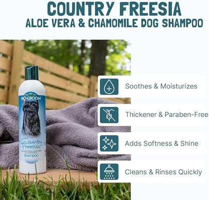 Bio-Groom Country Freesia Dog Shampoo - Natural Scent Pet Shampoo, Aloe Vera, Chamomile, Cat & Dog Bathing Supplies, Puppy Wash, Cruelty-Free, Made in USA, Quick Rinse Cat Shampoo - 1 Gallon