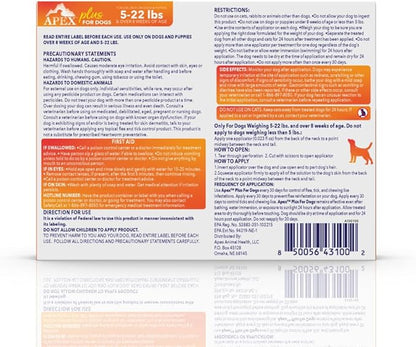 Apex Plus Flea and Tick Prevention for Dogs | Small (5-22 lbs) | 3-Month Supply | Dog Flea and Tick Treatment | 24-Hour Activation, Waterproof, 30-Day Protection