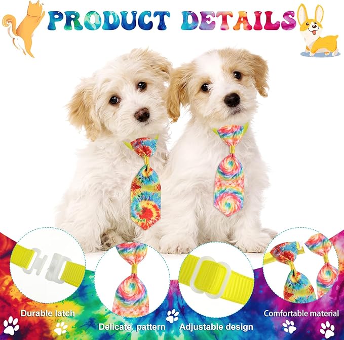 80 Pcs Dog Bows Dog Bow Ties for Small Dogs Assorted Pattern Dog Bowtie Dog Collar Bows Cat Bowtie Collar Dog Bowknot for Small Medium Puppy Pet Photography Festival Grooming Party (Vibrant Style)