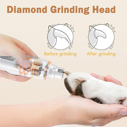 Dog Nail Grinder, Dog Paw Trimmer Quite, 2-Speed Pet Nail Grinder for Dogs, Efficient Paw Trimmer for Dogs, Professional Dog Cat Pet Nail Grinder and Paw Trimmer Grooming Kit for Eyes, Ears and Feet