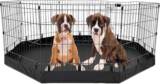 Dog Playpen Bottom Pad Waterproof - Fit All 24" Wide 8 Panels Regular Octagon Metal Exercise Pet Pen,Dog Pen Bottom Cover for Indoor Outdoor(Playpen Not Included)