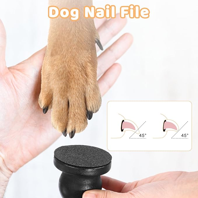 Dog Nail File Board with 3PCS Replaceable Sandpaper, Wooden Dog Nail Scratch Board Pad, Puppy Stress-Free Training Claw Care Emery Pad Treat Box Trimmers Accessories(Black)