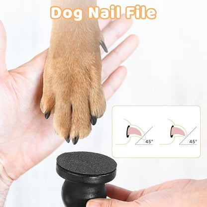 Dog Nail File Board with 3PCS Replaceable Sandpaper, Wooden Dog Nail Scratch Board Pad, Puppy Stress-Free Training Claw Care Emery Pad Treat Box Trimmers Accessories(Black)