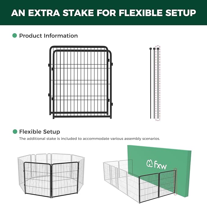 FXW Homeplus Dog Playpen for Indoor Use - Stress-Free and Safe Play, Heavy Duty 32 Inch 2 Panels Dog Pen for Puppies, Small and Medium Dogs, Black_atented