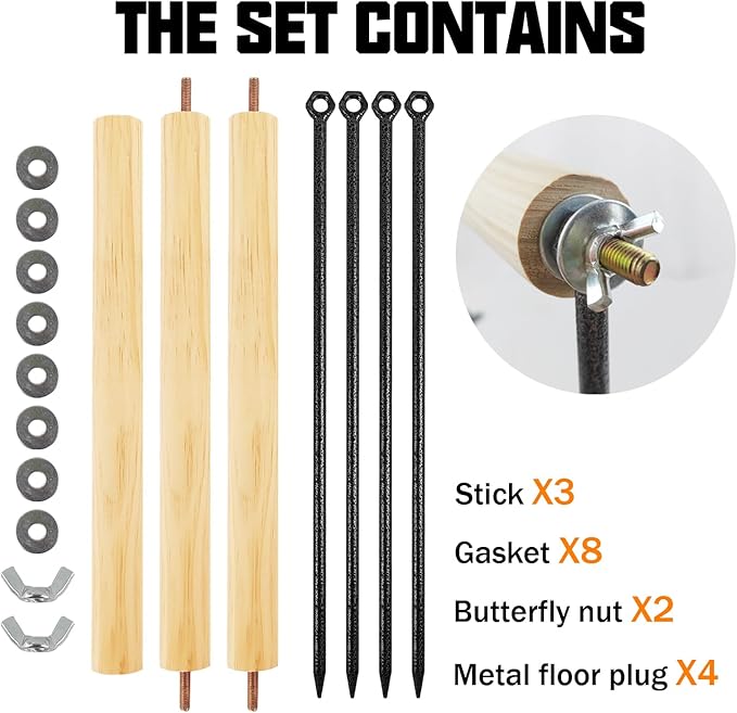 2 PCS Chicken Toys,Extra Long Chicken Perch Toys,Woodern Chickens Roosts and Perches Stand Training Perch for Poultry Rooster Chicks Large Bird Chicks Parrot, 44.88 Long (Natural Wood Color)