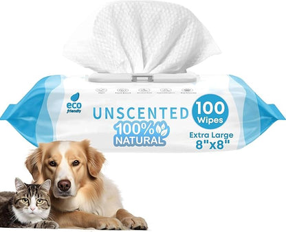 Dog Wipes for Paws and Butt Ears Eyes | Organic Pet Wipes for Dogs | Dog Wipes Cleaning Deodorizing | Extra Thick Paw Wipes for Dogs Cats Pets