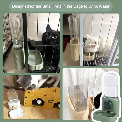 20oz Hanging Automatic Pet Water Dispenser, Gravity Dog Water Bowl for Cage, No Drip Rabbit Water Bottle, Cage Water Dispenser for Small Dogs, Cats, Rabbits and Other Small Animals