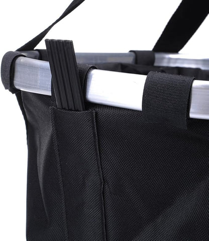 Pet Dog Bike Basket & Carrier Bag- Foldable Detachable Pet Travel Bicycle Basket - Small Animal Dog Cat Rabbit Bike Ride Basket Carrier (Black)