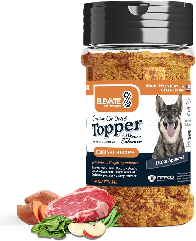 100% Human Grade - Dog Food Toppers for Picky Eaters - Air Dried, All Natural, USA Grass Fed Beef - Limited Ingredient, Grain Free - Seasoning, Meal Mixer, Dog Food Toppers for Dry Food – Beef
