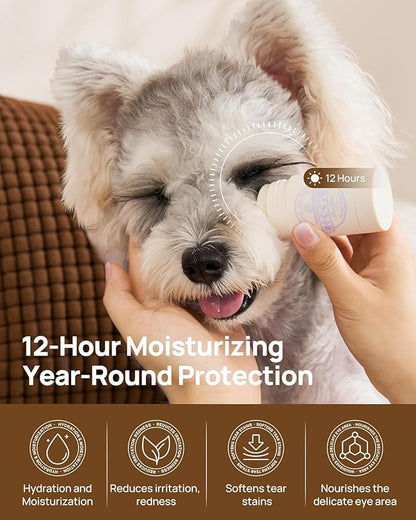 HICC PET Eye Balm for Dogs & Cats, Vet-Recommended Dog Eye Infection Treatment Gently Remove Tear Stain, Debris, Discharge, Crust - Hypoallergenic Pet Eye Cream Cleaner for Wrinkle, Face - 0.53 oz