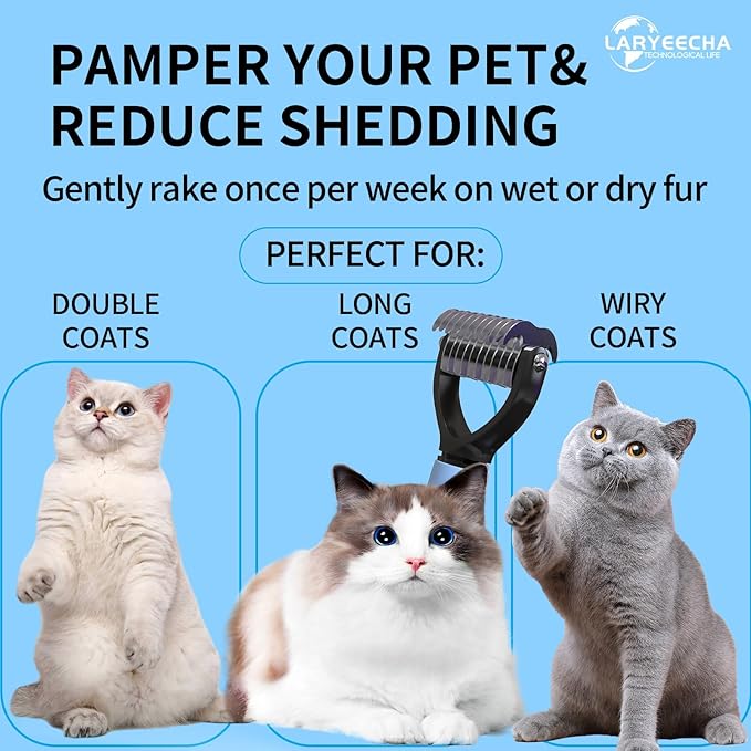 Self Cleaning Slicker Brush for Cats & Dogs, 2 Sided Deshedding Grooming Pawmingle Cat Brush, Dog Brush for Shedding, Deshedding Brush, Hair Brush Puppy Brush for Haired Dogs, Pet Supplies Accessories
