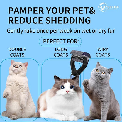 Self Cleaning Slicker Brush for Cats & Dogs, 2 Sided Deshedding Grooming Pawmingle Cat Brush, Dog Brush for Shedding, Deshedding Brush, Hair Brush Puppy Brush for Haired Dogs, Pet Supplies Accessories
