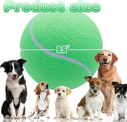 Large Dog Tennis Ball,9.5" Giant Doy Sport Ball Toy,Pet Birthday Present Interactive Dog Toys for Small Medium Large Dog (Green)