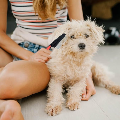 Pet Steel Combs Dog Cat Comb Tool, Dandruff Comb, Multifunction Stainless-Steel Fine-Tooth Grooming Comb Cat Dog Pet Grooming Scalp Effectively Get Rid of Hair Nits (Grooming Comb)