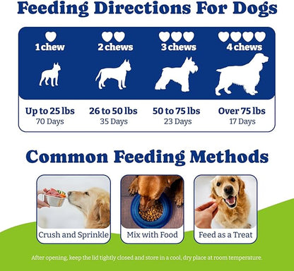 Flea and Tick Prevention for Dogs Chewable - 70 Soft Chews, Duck & Pear Flavor - Dog Flea and Tick Treatment Chewable, Natural Defense- Dog Immune Support Supplement