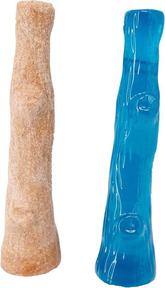 Petstages Dogwood Puppy Durable Dog Chew Toys, Real Wood & Teething Bone, 2-Pack, Small