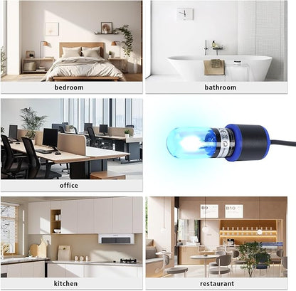 UV-C Aquarium Clean Light with Timer, Mini 3W 5W 7W 9W 11W Submersible Algae Clean Light Water Green Clean Fish Tank Water Clean Lamp for Sump Pond Filter Tank (3W Timer)