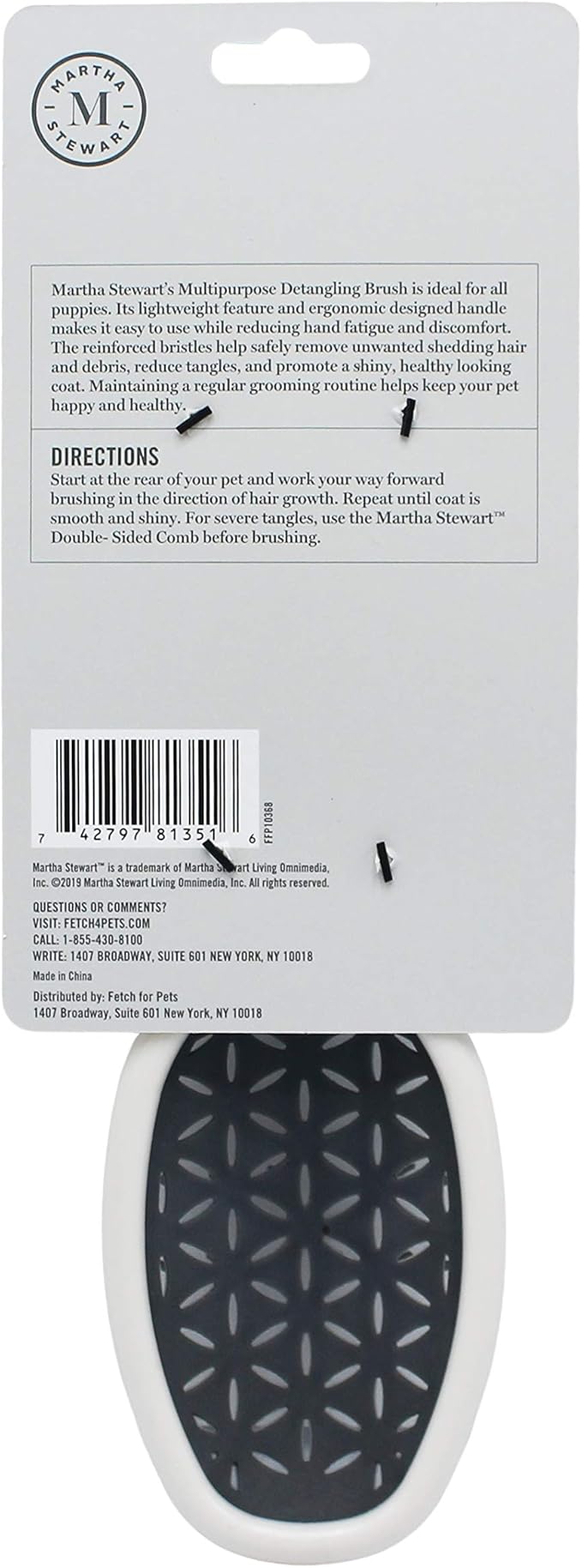 Martha Stewart for Pets Detangling Dog Brush for All Dogs | Brush for Dogs With Short or Long Hair | Great Dog Brushes for Grooming, Grooming Tools for Dogs