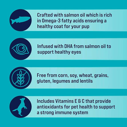 Stewart Freeze Dried Dog Treats, Shine Salmon & Sweet Potato, Made with Omega 3 & Salmon Oil, Grain Free, 8 Ounce Resealable Pouch, Made in USA
