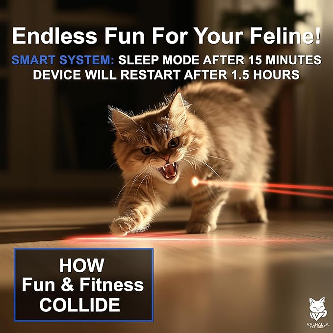 Automatic Cat Laser Toy, Interactive Laser Cat Dog Toys, Indoor Cat Toys, Rare 2025 Black Model, Multiple Trajectories, High & Low Speed for Cats Dogs & Kittens, USA Retailer