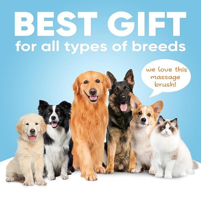 2-in-1 Dog Grooming Rake Dual Sided Deshedding Tool, Undercoat Rake for Long/Short Hair, Gentle Stainless Steel Comb with Ergonomic Handle, Safe Shedding Brush for Dogs & Cats (Extra Large)