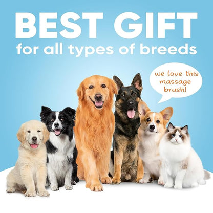 2-in-1 Dog Grooming Rake Dual Sided Deshedding Tool, Undercoat Rake for Long/Short Hair, Gentle Stainless Steel Comb with Ergonomic Handle, Safe Shedding Brush for Dogs & Cats (Extra Large)