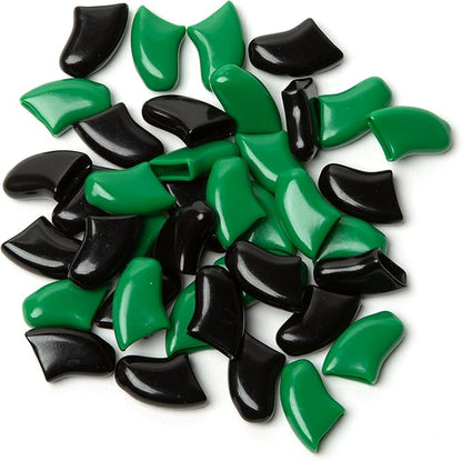 Soft Claws Nail Caps for Dogs with Non-Slip Design Made in USA - 40 Dog Nail Covers for Long-Lasting Protection of Floors and Furniture - Black & Green, XXL