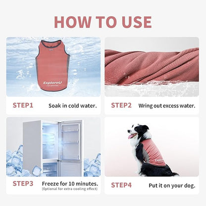 Dog Shirt, Lightweight Breathable Dog Cooling Vest Sun Protection Pet T-Shirts Quick Dry Soft Stretchy Reflective Label Pet Clothes - Small Medium Large Dogs (Brier Rose 1PC, Small)