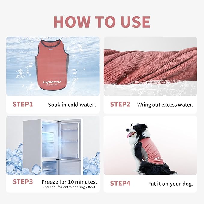 Dog Shirt, Lightweight Breathable Dog Cooling Vest Sun Protection Pet T-Shirts Quick Dry Soft Stretchy Reflective Label Pet Clothes - Small Medium Large Dogs (Brier Rose 1PC, Medium)