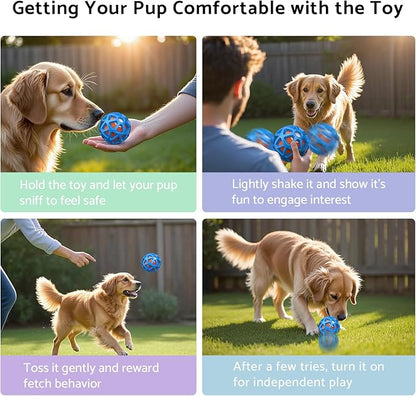 seagi Interactive Dog Toys – Durable Automatic Bouncing & Vibrating Interactive Dog Ball for Smart Play, Motion-Activated Moving Dog Toy for Small/Medium/Large Dogs,USB Rechargeable (Orange)