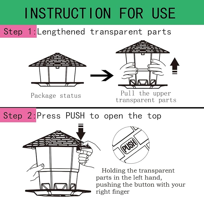Bird Feeders for Outdoors Hanging Bird Feeder Wild Birds Seed, Black