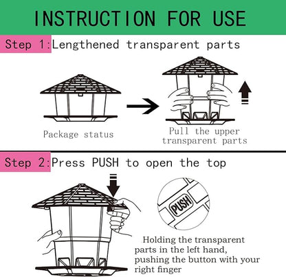 Bird Feeders for Outdoors Hanging Bird Feeder Wild Birds Seed, Black